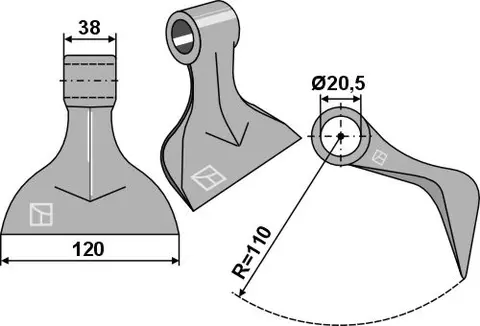 Hammerkniv 120x38 mm Til Schlegel P2