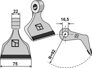 Beskjæringshammer til Fehrenbach 75x22 mm - PTA Beschichtung