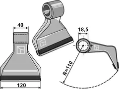 Beskjæringshammer PTA til Alpego 120mm bredde, TR60 maskin