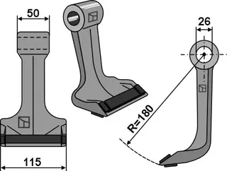 Beskjæringshammer PTA - TST 115x50mm, radius 180mm