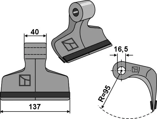 Beskjæringshammer PTA 137mm Passer til Serie P, 40mm hull 