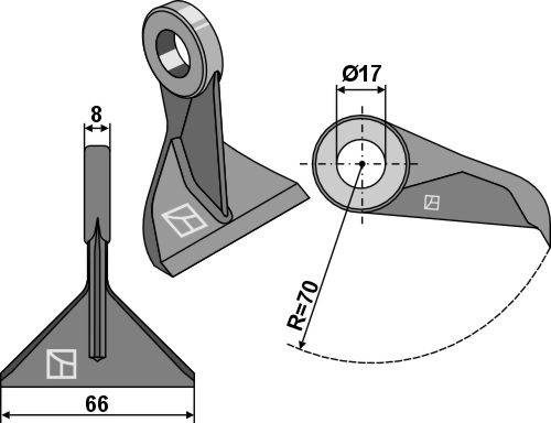 Hammerkniv 66x8 mm hull 17