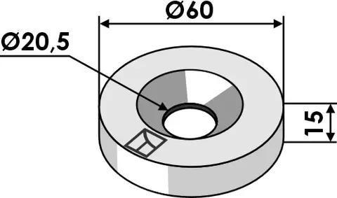 Vasker Ø60x15xØ20,5 til Röll Ø60x15 mm - Röll