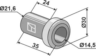 Buss til GreenTec og Spearhead Ø14,5x30mm, lengde 35mm
