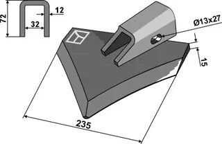 Spade-blades til Imants Hole: 13x27, 135 SERIE