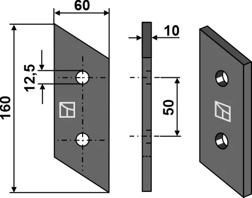 Gravskjær til Breviglieri Lengde 160mm, hull 12,5mm 