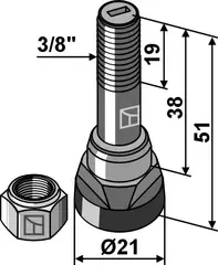 Fresetenner Ø21 Lengde 51 mm, 3/8'' gjenger