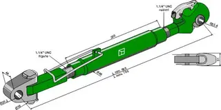 Compl. top-link til John Deere 95: 585, 96: 785, Category II