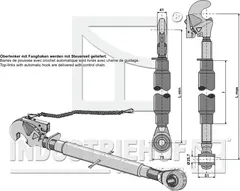 Toppstag M30x3,5 Lengde 490-710 mm, M30x3,5