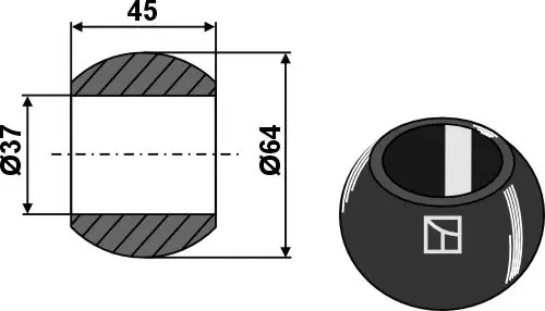 Kule for underlenker - BLACK LINE Ø 85mm, kategori III, hull 51mm 