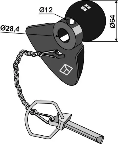 Ball guide cone Cat. III-II Ø 64 mm, hull 28,4 mm 