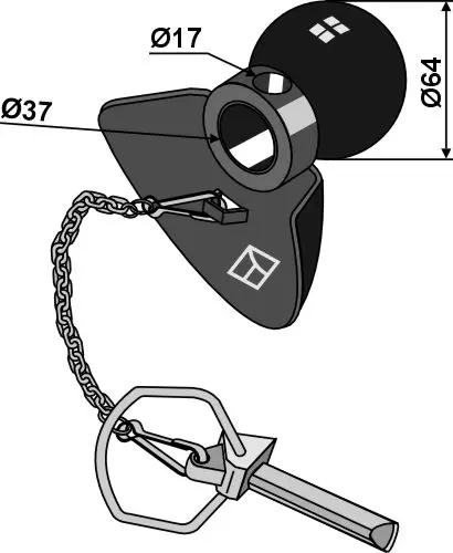 Ball guide cone Cat.III - BLACK LINE Ø 64 mm, hull 37 mm, Cat. III 