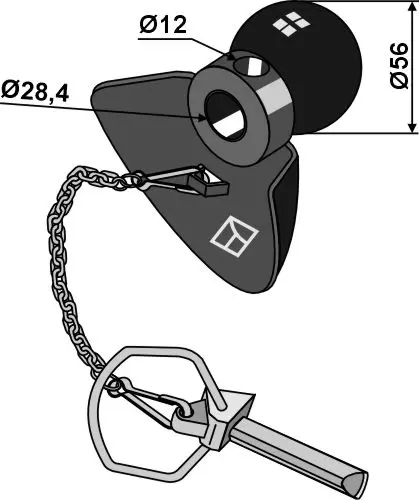 Ball guide cone Cat.II - BLACK LINE Ø56mm, hull 28,4mm 