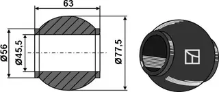 Kule for top hooks Cat. IV Ø 77,5 mm, hull 45,5 mm
