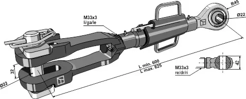 Løftegaffel til Claas M33x3,5 til ARION-modeller 