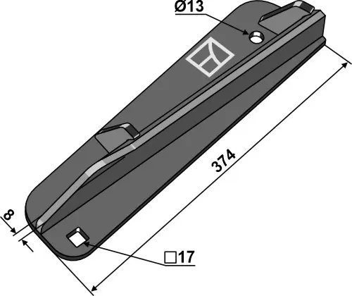 Disperser vinge - Strautmann Ø13, 374mm, tykkelse 8mm 