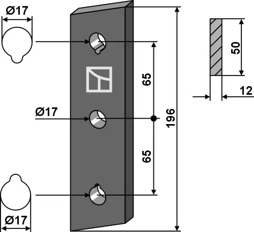 Disperser tine til Strautmann Ø17, lengde 196 mm 