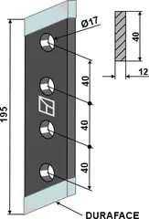 Bolt-on tine DURAFACE til Tebbe L: 195mm, T: 12mm, Hull: 17mm