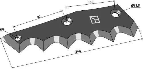 Fôrmikserkniv til Pronar 240 x 13,5 mm - Tykkelse 5 mm 
