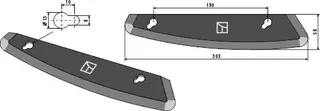 Fôrmikserkniv hull 13, avst. 190