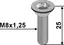 Hexagon socket screw M8x1,25, lengde 25 mm