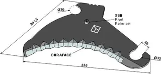 Rundballekniv til Krone Lengde 336mm, Big Pack 870 XC