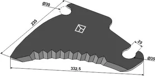 Rundballekniv til Krone Lengde 332,5mm, V165 Plus