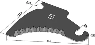 Rundballekniv til Krone 334mm lengde, V165 Plus, V190 Plus