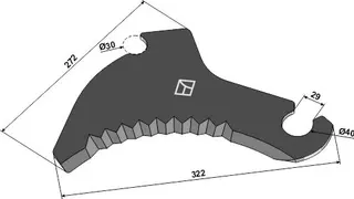 Rundballekniv til Krone Lengde 322mm, Big Pack 1270