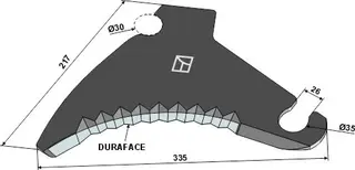 Rundballekniv til Krone 335mm, Big Pack 1290HDP