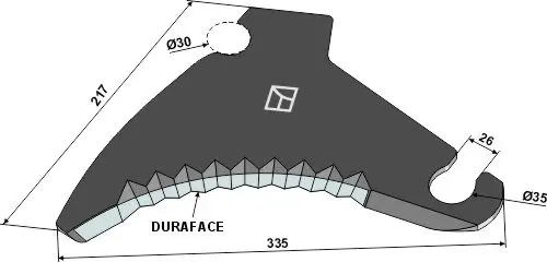 Rundballekniv til Krone 335mm, Big Pack 1290HDP 