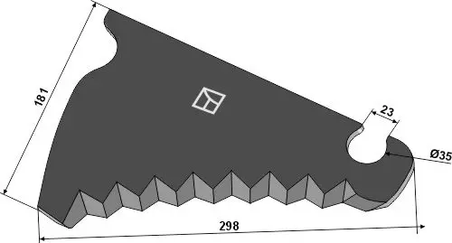 Kniv til AGCO og New Holland Lengde 298mm, tykkelse 5mm 
