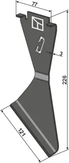 Avskraper til Väderstad Lengde 226mm, Bredde 77mm