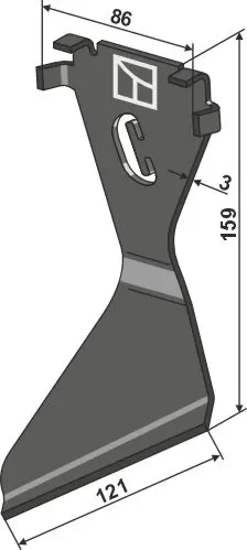 Avskraper til Väderstad L: 159mm, B: 86mm, T: 3mm 