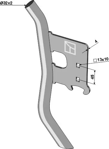Sådel venstre til Väderstad Lengde: 440 mm, Hull: 13x10 