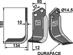 Kniv til Celli 180 x 80 mm - DURAFACE
