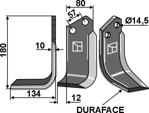 Kniv til Celli 180 x 80 mm - DURAFACE 