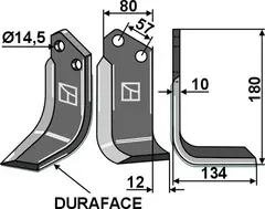 Kniv til Celli 180 x 80 mm - DURAFACE