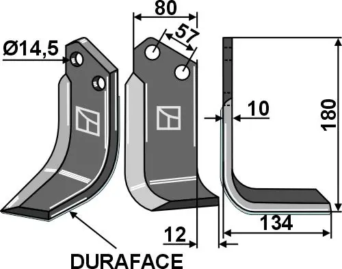 Kniv til Celli 180 x 80 mm - DURAFACE 