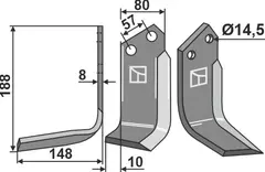 Kniv til Celli 188 x 80 mm - 14,5 hull