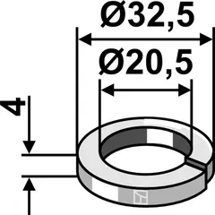 Delt skive Ø32,5x4xØ20,5 Ø32,5x4xØ20,5, ukjent merke