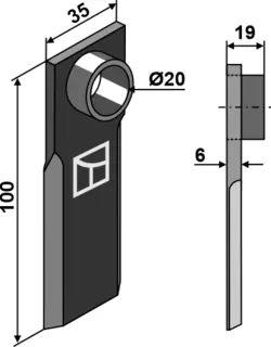 Halmsnitterkniv 100x35 mm