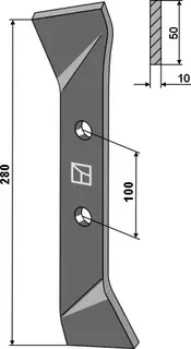 Kniv 280mm til Samson Lengde: 280mm, Hullavstand: 100mm