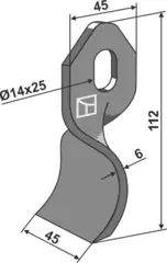 Hammerkniv til Spearhead 112 x 45 mm - Tykkelse 6 mm