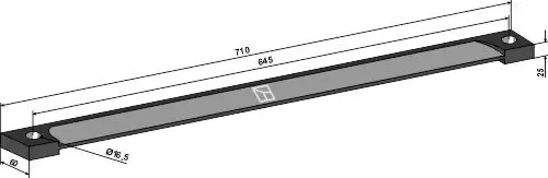 Slitesterk slitedel til Kverneland Lengde 710 mm, Bredde 60 mm 