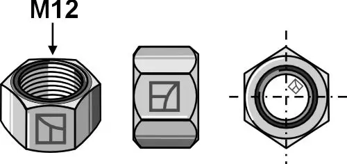 Hexagonmutter M12 Kvalitet 8.8, gjenge M12 
