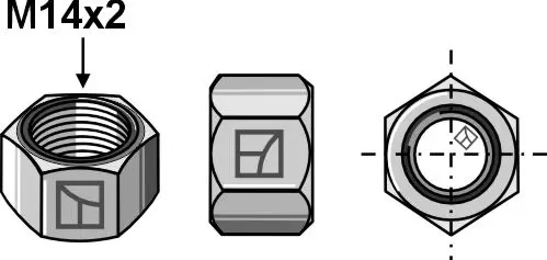 Hexagon mutter M14 M14x2, kvalitet 10.9 