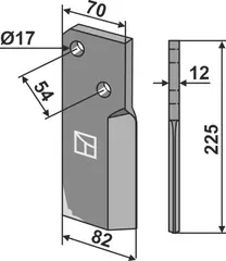 Rotertind til Massano 225 x 70 mm - 17 hull