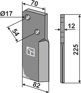 Tind for Massano vertikal jordfreser 225x70 mm - 17 hull