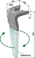 Tine for Breviglieri 305mm, MekFarmer 140/170/180K